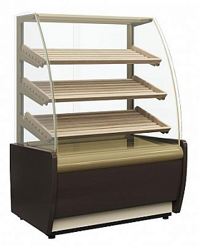 Витрина хлебная K70 N 1,3-1 LIGHT Bread цвет по схеме (со стеклом) (стандарт, пластик 0013 (черный))