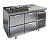 SL1-22GN (1/3) БЕЗ КРЫШКИ стол для салатов охл.(+2+10),4 ящика, 1390х700х850мм, HICOLD RUS